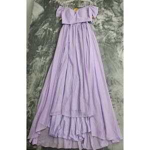 NEW Hebeos Dress Womens 12 Purple 2-Piece Off Shoulder Chiffon Top Maxi Skirt